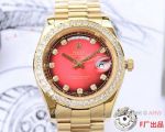Copy Presidential Rolex Day date Red Ombre Dial Watch